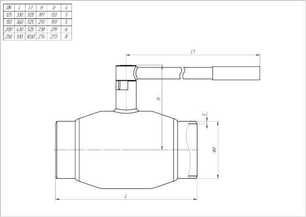 Кран шаровый LD КШЦП Gas НП чертеж