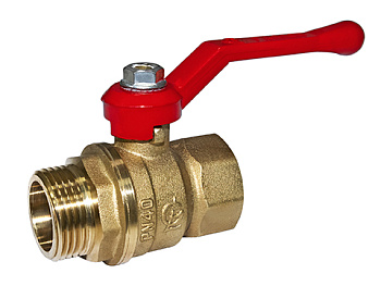 Кран шаровый латунный Стандарт 221 вн/нар рычаг Галлоп (Ду15 Ру40)