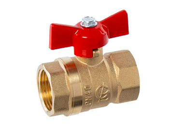 Кран шаровый латунный Стандарт 230 вн/вн бабочка Галлоп (Ду15 Ру40)