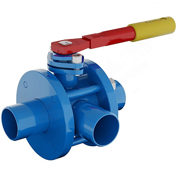 Кран шаровой КШ приварной трехходовой полнопроходной разборный Г-образный 11с67п (Ду15 Ру16)