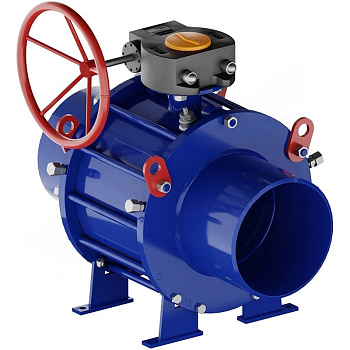 Кран шаровой КШ приварной разборный с редуктором 11с67п (Ду200/150 Ру16)