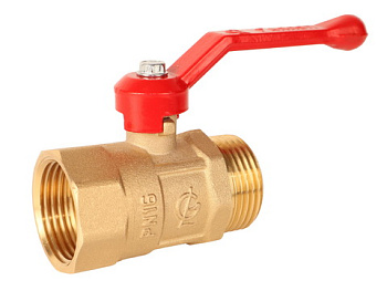 Кран шаровый латунный Практик 121 вн/нар рычаг Галлоп (Ду15 Ру16)