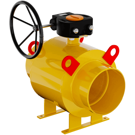 Кран шаровой для газа КШ GAS PRO приварной полнопроходной с редуктором 11с67п