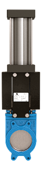 Задвижка шиберная VA-013-01-D/A-NBR чугунная межфланцевая с пневмоприводом (VA-013-01 Ду50 Ру10)