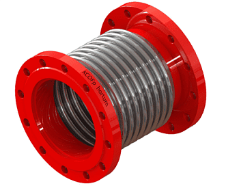 Компенсатор сильфонный осевой фланцевый через патрубок КСОFp (Ду32 Ру16 L=255)
