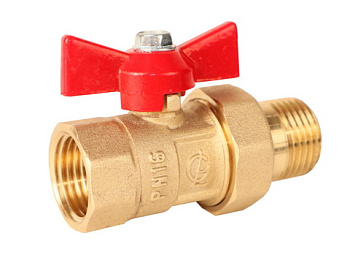 Кран шаровый латунный Практик 132 вн/"американка" бабочка Галлоп (Ду15 Ру16)