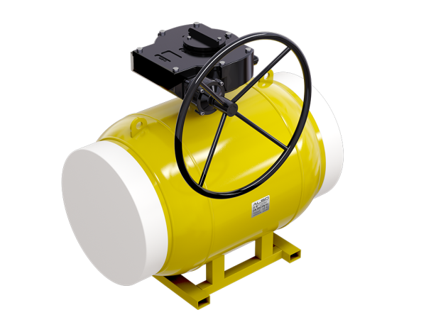 Краны шаровые ALSO серии GAS приварные редуктор в комплекте