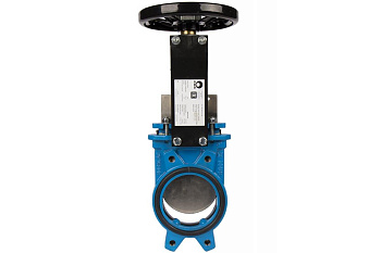 Задвижка шиберная AB-01-HW(N)-E чугунная межфланцевая штурвал (AB-011-01 Ду80 Ру10)