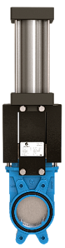 Задвижка шиберная VAB-013-01-D/A-NBR чугунная межфланцевая с пневмоприводом (VAB-013-01 Ду50 Ру10)