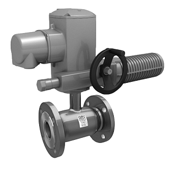 Кран шаровый LD КШЦФЭ фланцевый под электропривод (Ду15 Ру40)