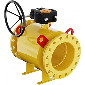 Кран шаровой для газа КШ GAS PRO фланцевый с редуктором 11с67п (Ду300/250 Ру16)