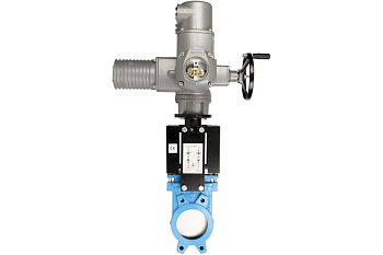 Задвижка шиберная A-012-01-AUMA-E чугунная межфланцевая с электроприводом (А-012-01 Ду50 Ру10)