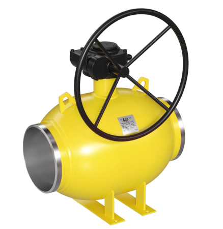Кран шаровый LD КШЦПР Energy Gas приварной полнопроходной с редуктором сталь 09Г2С