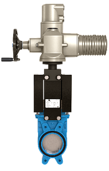 Задвижка шиберная VAB-013-01-AUMA-N чугунная межфланцевая с электроприводом (VAB-013-01 Ду50 Ру10)