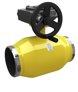 Кран шаровый LD КШЦПР Energy Gas приварной с редуктором сталь 09Г2С (Ду50 Ру40)