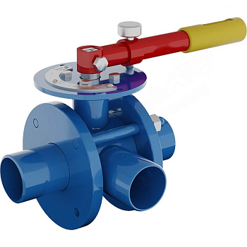 Кран шаровой КШ приварной трехходовой полнопроходной разборный Т-образный 11с67п (Ду15 Ру25)