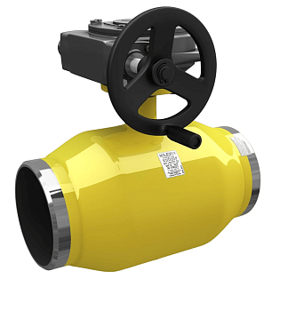 Кран шаровый LD КШЦПР Gas приварной с редуктором сталь 12Х18Н10Т (Ду300 Ру16)