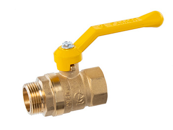Кран шаровый латунный Стандарт газ 221 вн/нар рычаг Галлоп (Ду15 Ру40)