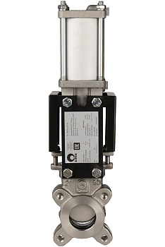 Задвижка шиберная A-02-D/A-E нерж. сталь межфланцевая с пневмоприводом (А-021-02 Ду50 Ру10)