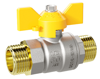 Кран шаровой латунный LD Pride GAS нр/нр бабочка (Ду15 Ру40 LD.47.354.15)