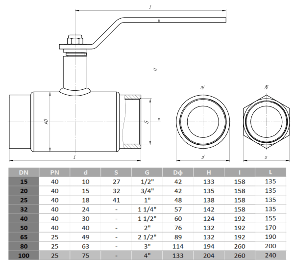 Кран шаровый LD КШЦМ Energy Gas НП чертеж