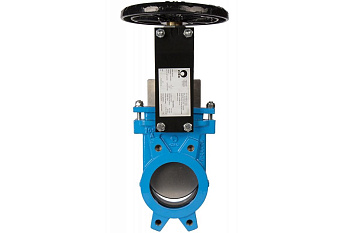 Задвижка шиберная A-01-HW(N)-E чугунная межфланцевая штурвал (А-011-01 Ду80 Ру10)