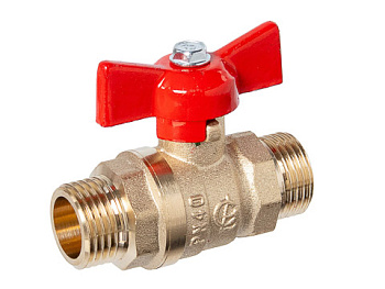 Кран шаровый латунный Стандарт 233 нар/нар бабочка Галлоп (Ду15 Ру40)