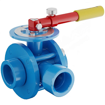 Кран шаровой КШ муфтовый трехходовой полнопроходной разборный Т-образный 11с67п (Ду15 Ру40)