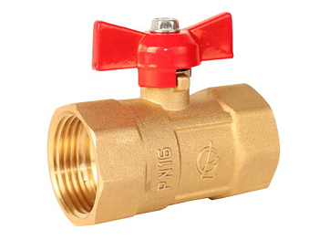 Кран шаровый латунный Практик 130 вн/вн бабочка Галлоп (Ду15 Ру16)